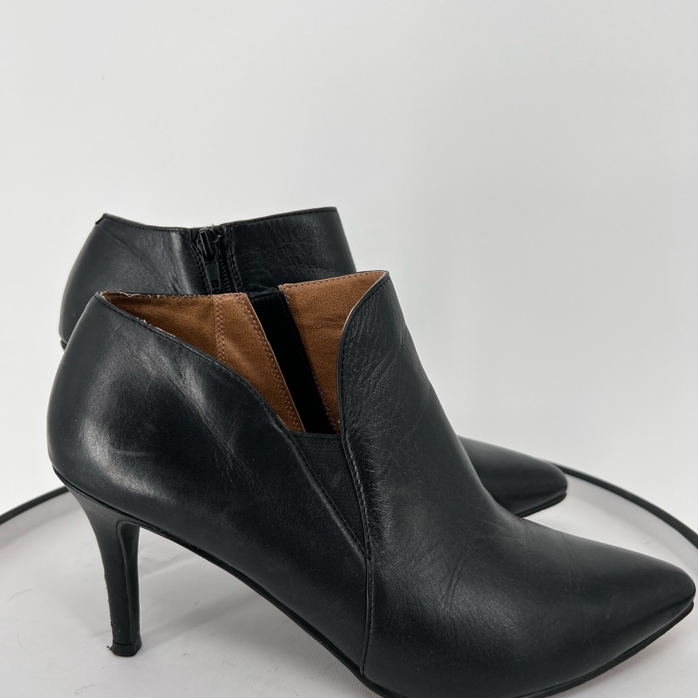 14th & Union‎ Elegant  Butter Soft Black Leather Women's Heeled Ankle Boots